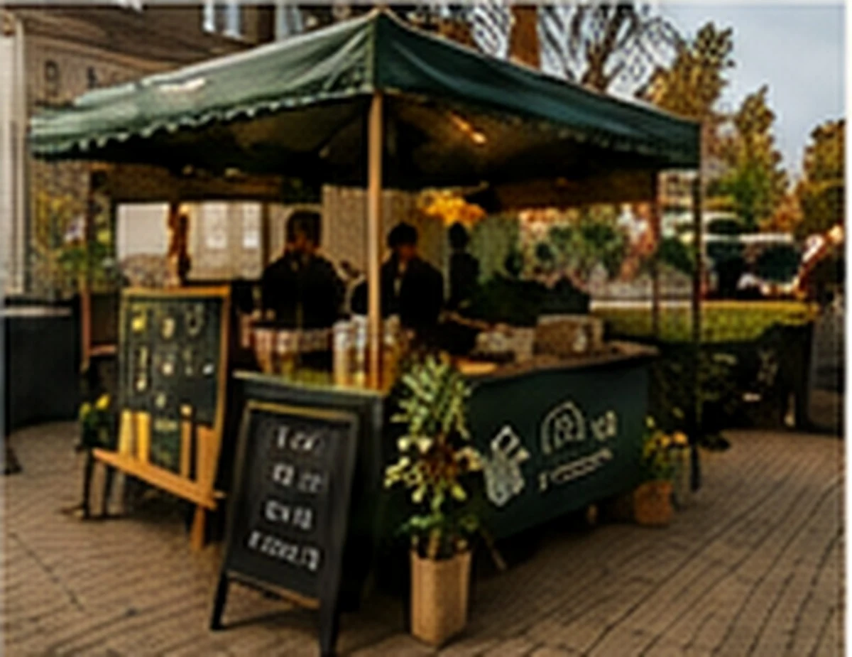 Street food market stall