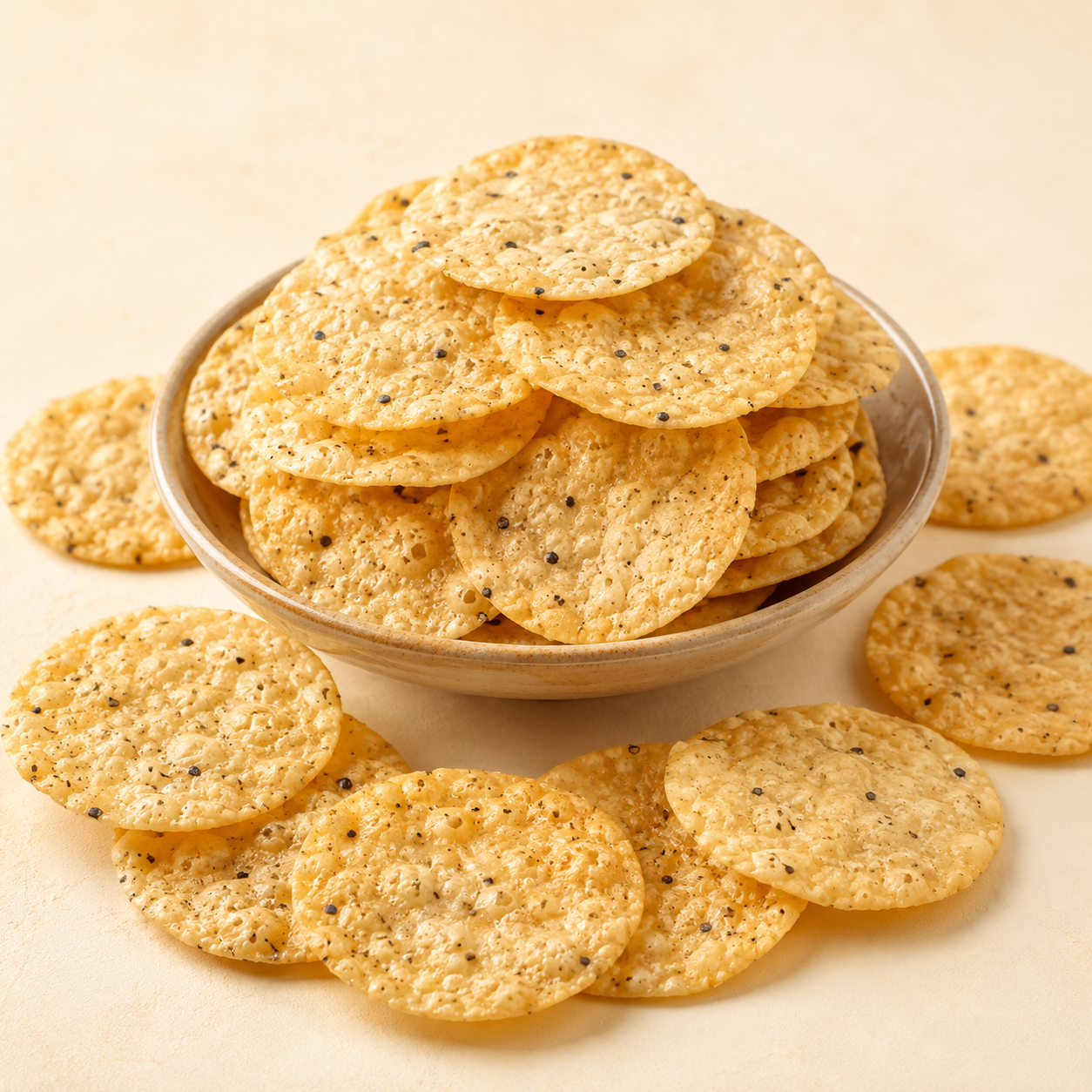 Crisp bite size poppadoms