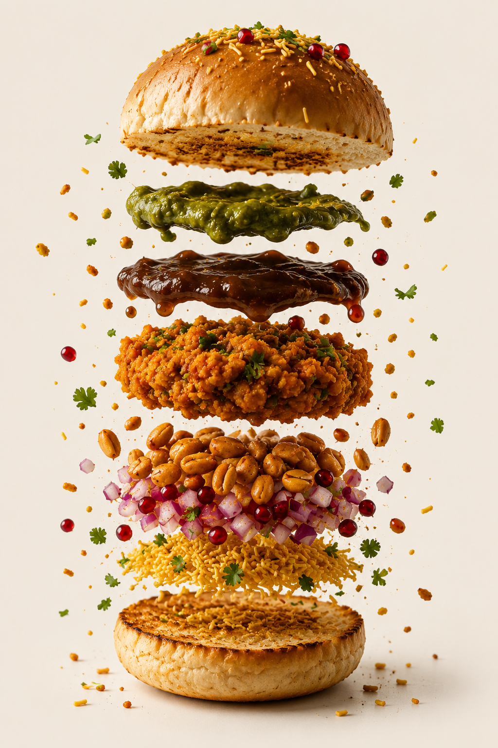 Exploded Rock Paper Sisters Dabeli showing its layers